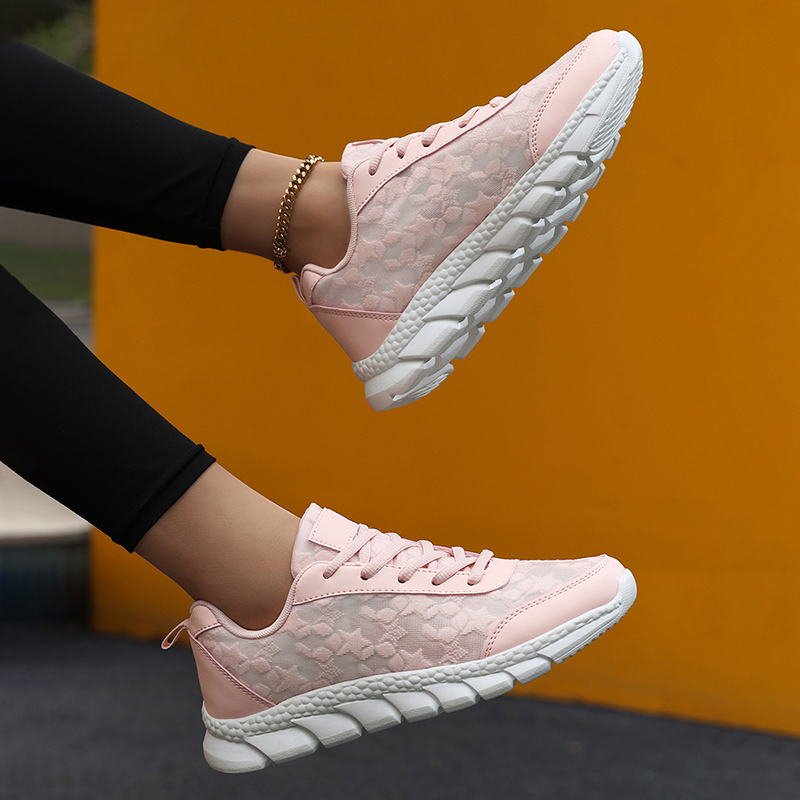 Mesh Trainer Breathable - Women Casual Sneakers Breathable Lace-up Round