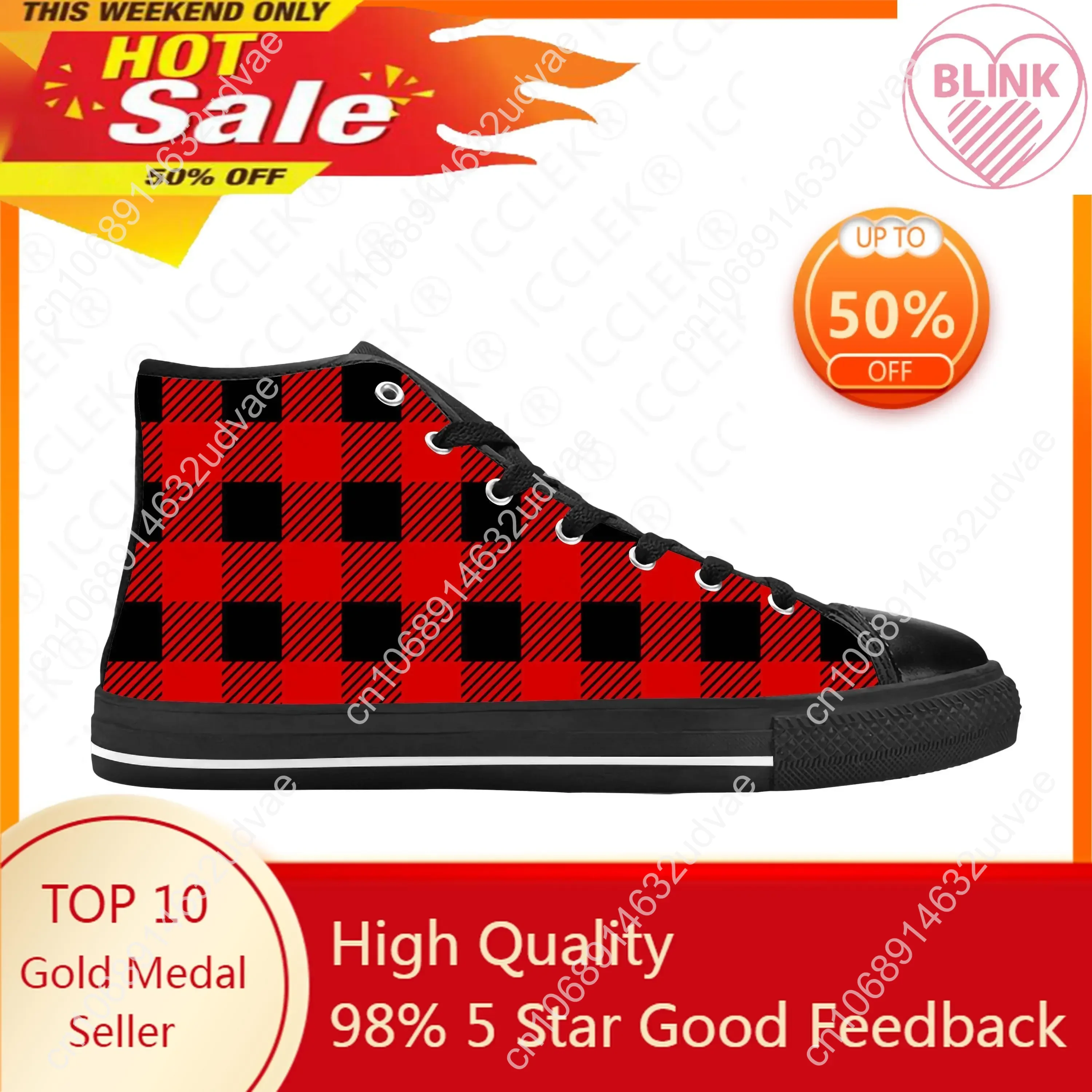 Men Shoes Red - Red Buffalo Scottish Stewart Clan Tartan