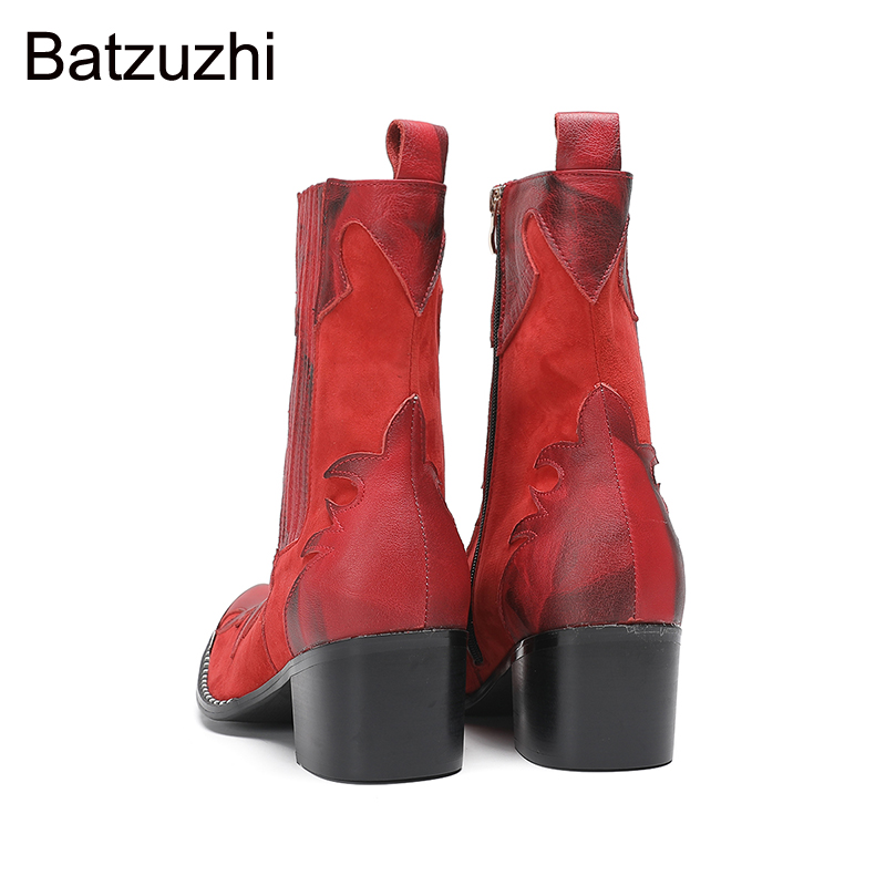 Men Shoes Red - Batzuzhi 6.5cm High Heels Men's Shoes