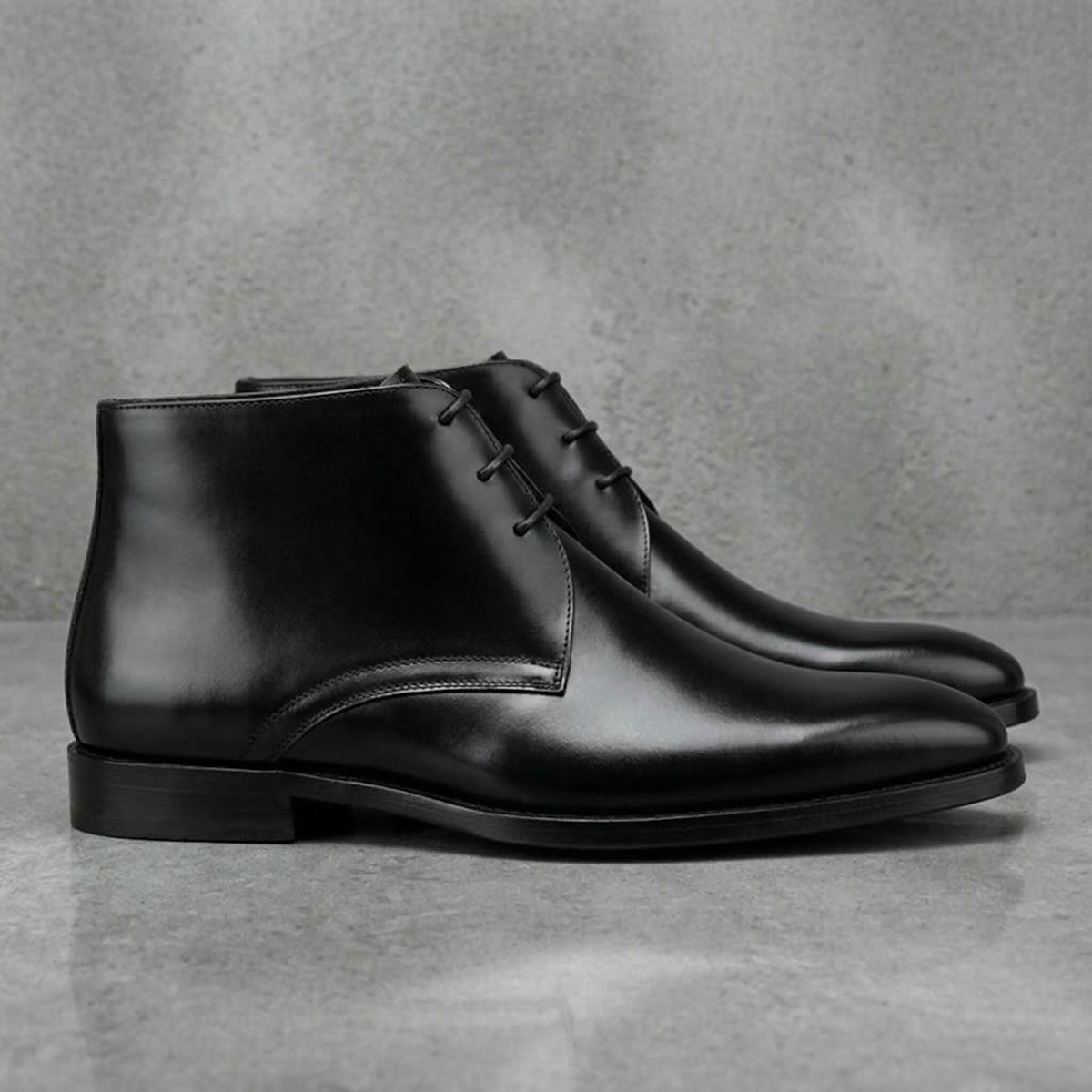 Men's Calf Leather Western Ank - Men Shoes Elegant 评论和价格