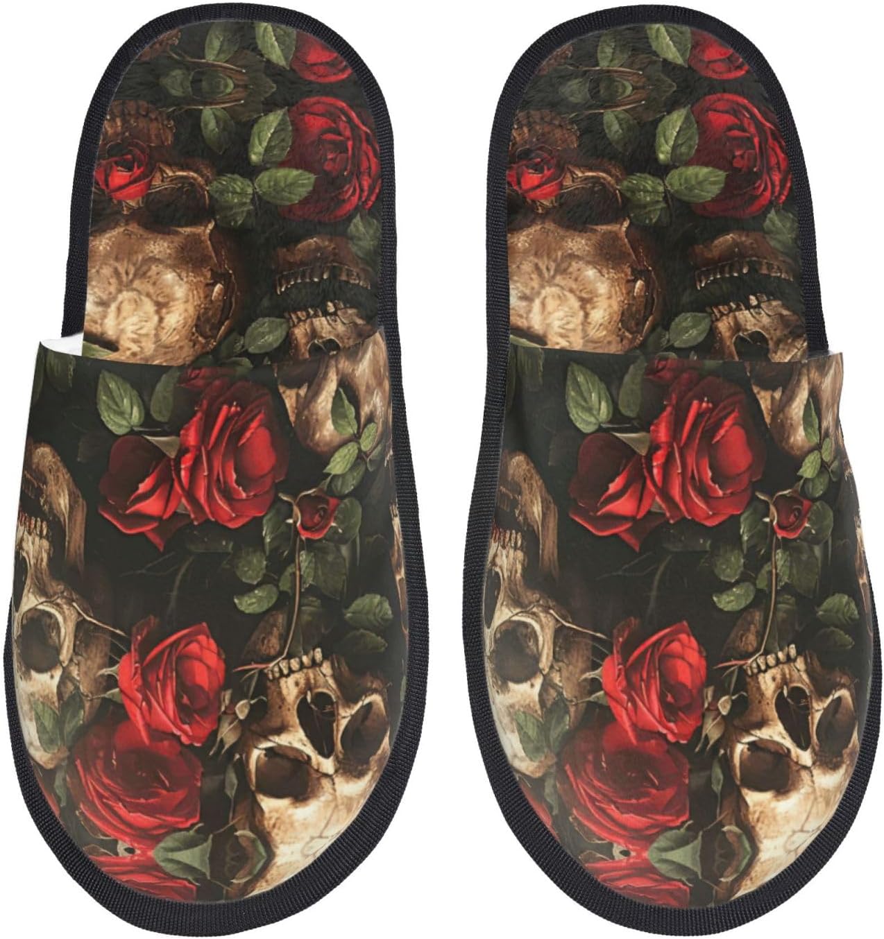 Skull and Red Rose printing Fa - Men Shoes Red 评论和价格