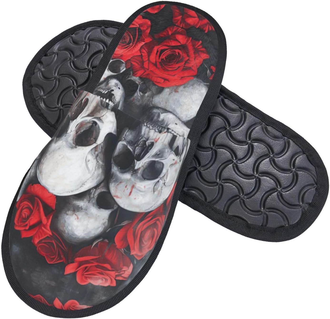 Skull and Red Rose printing Fa - Men Shoes Red 评论和价格