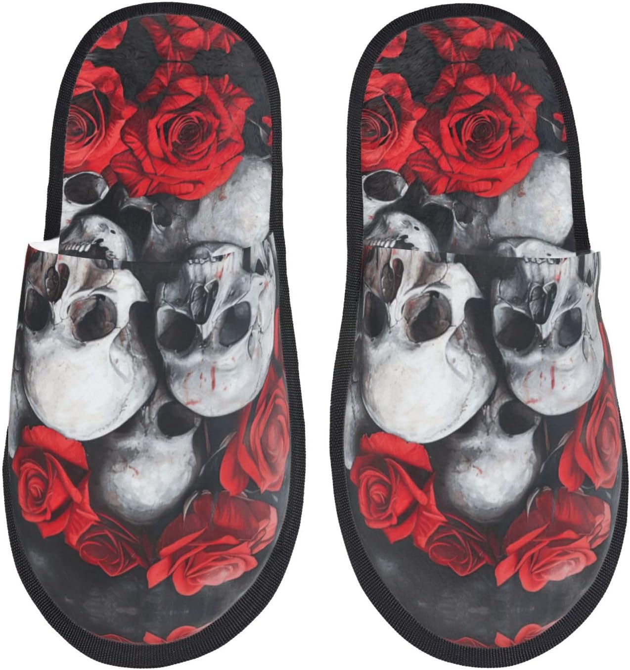 Skull and Red Rose printing Fa - Men Shoes Red 评论和价格