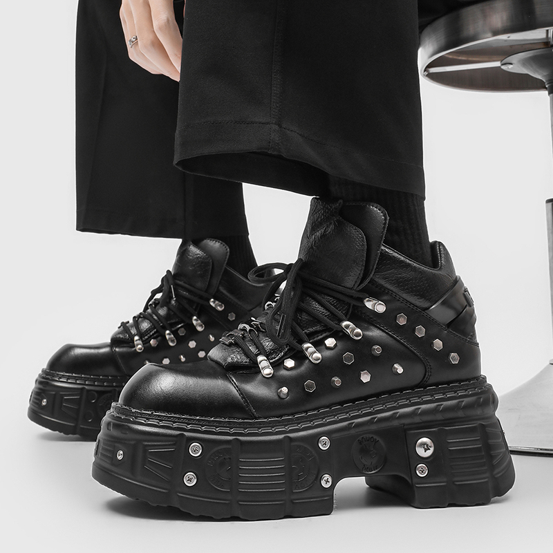 New Gothic Punk Men's Platform - Men'S Shoes To Increase Height 评论和价格