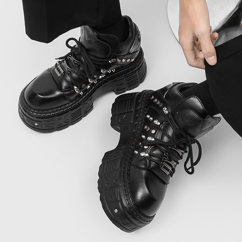 New Gothic Punk Men's Platform - Men'S Shoes To Increase Height 评论和价格