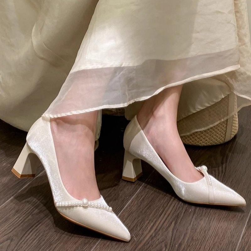 Elegant Pearl Embellished Poin - Men Shoes Elegant 评论和价格