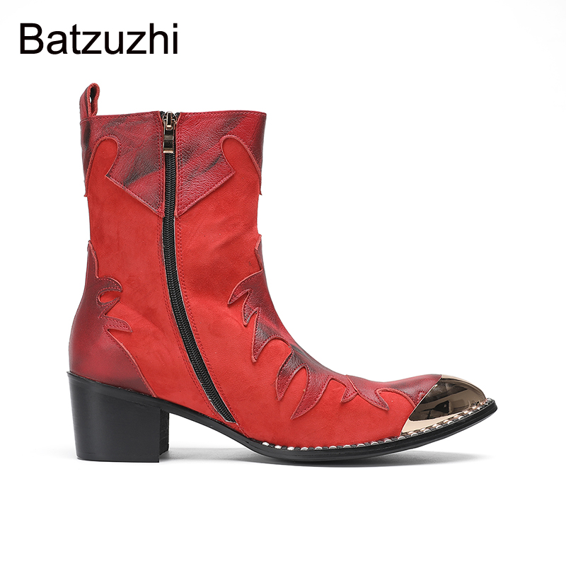 Batzuzhi 6.5cm High Heels Men' - Men Shoes Red 评论和价格