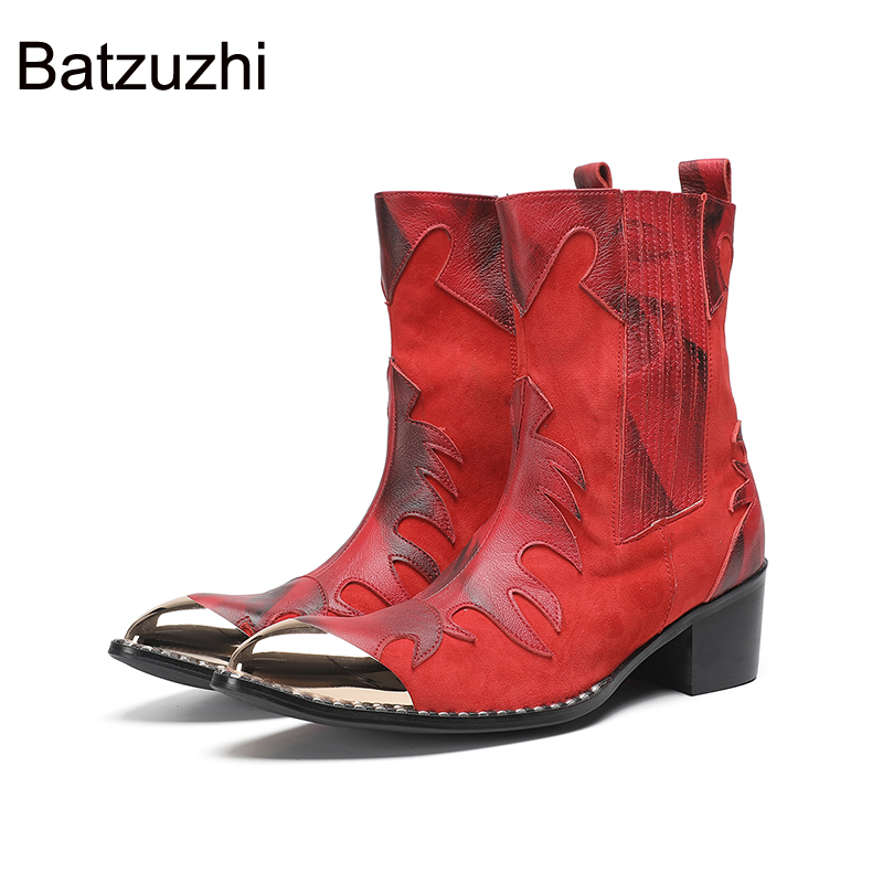 Batzuzhi 6.5cm High Heels Men' - Men Shoes Red 评论和价格