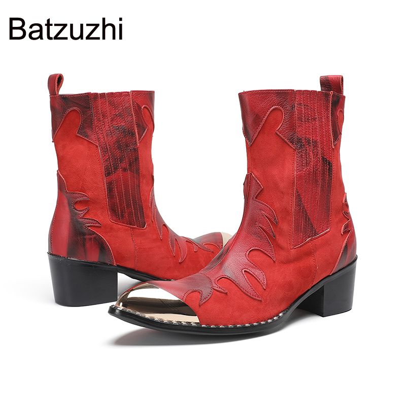Batzuzhi 6.5cm High Heels Men' - Men Shoes Red 评论和价格