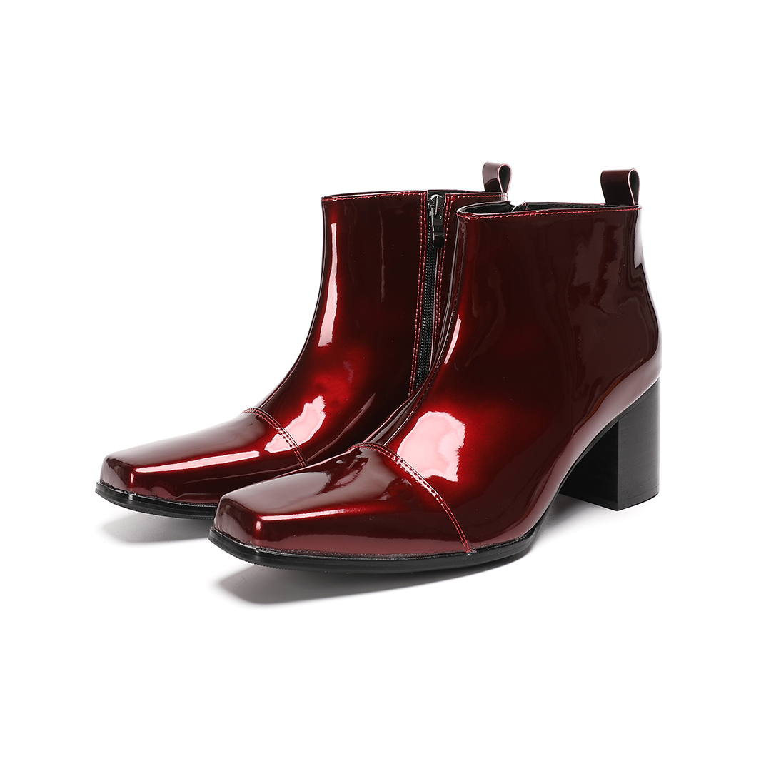 Male Red Genuine Leather High  - Men Shoes Red 评论和价格