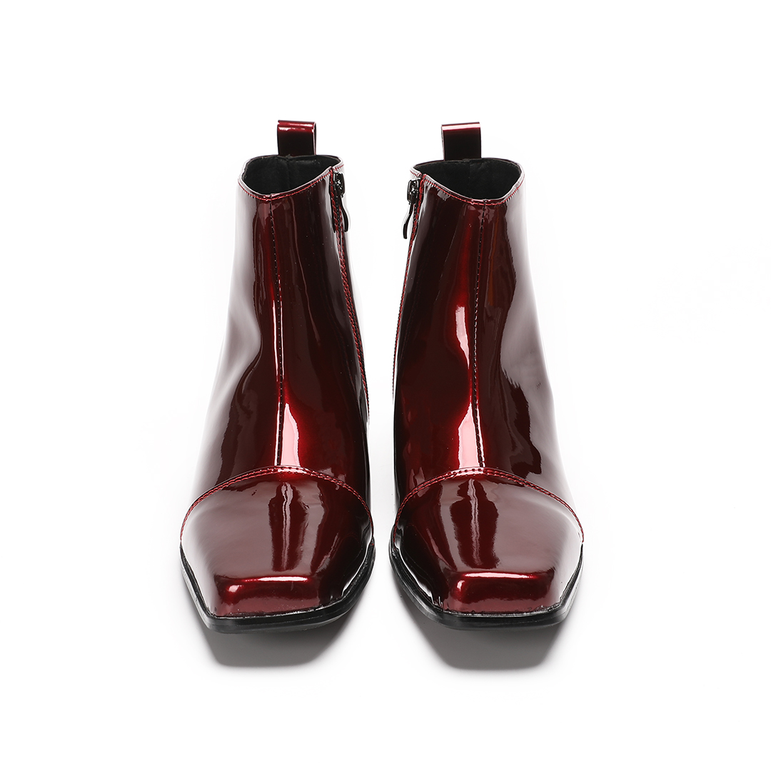 Male Red Genuine Leather High  - Men Shoes Red 评论和价格