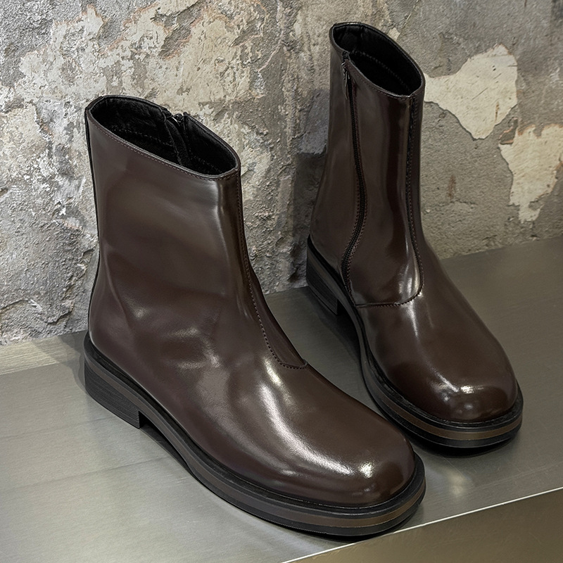 Vintage Mens Boots Luxury Hand - Men Shoes Elegant 评论和价格