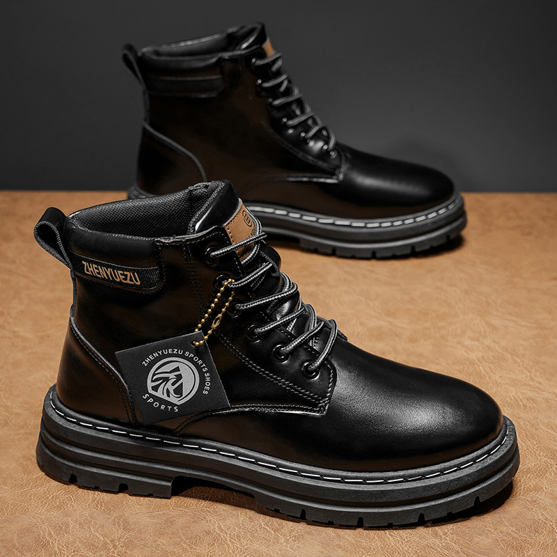 Autumn and Winter Retro Short  - Men'S Shoes To Increase Height 评论和价格
